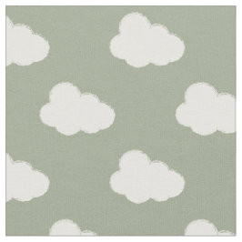 Boho Clouds Sky Simple Gender Neutral Kids Sage Stoff