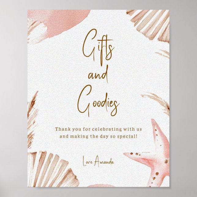 Boho Coastal Baby Shower Geschenke & Gute Dinge Sc Poster (Vorne)