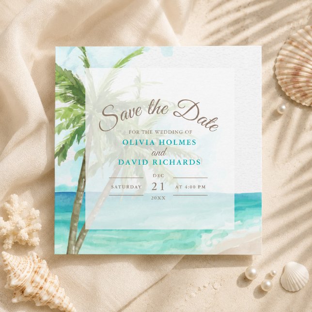 Boho Coastal Seaside Beach Hochzeit Save the Date (Boho Coastal Beach Wedding Save the Date)