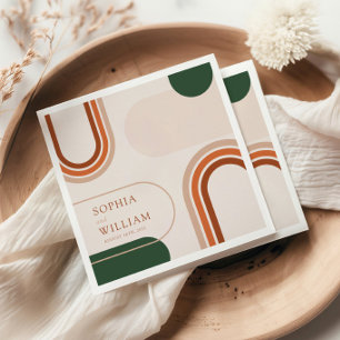 Boho Coctail Napkins mit abstrakten Bogenformen Serviette