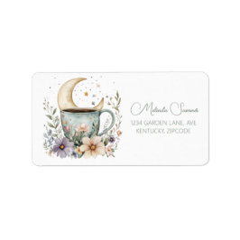 Boho Coffee Blume Address Label Adressaufkleber