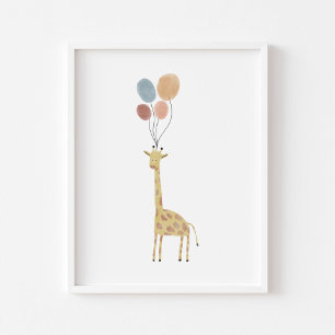Boho color Giraffe print Poster