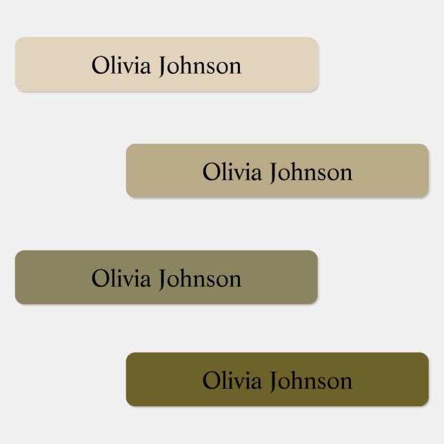 Boho color Kids Waterproof Name Labels Etiketten (Gruppe)