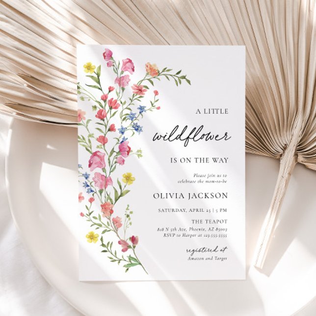 Boho Colorful Little Wildblume Fee Baby Dusche Einladung (Von Creator hochgeladen)