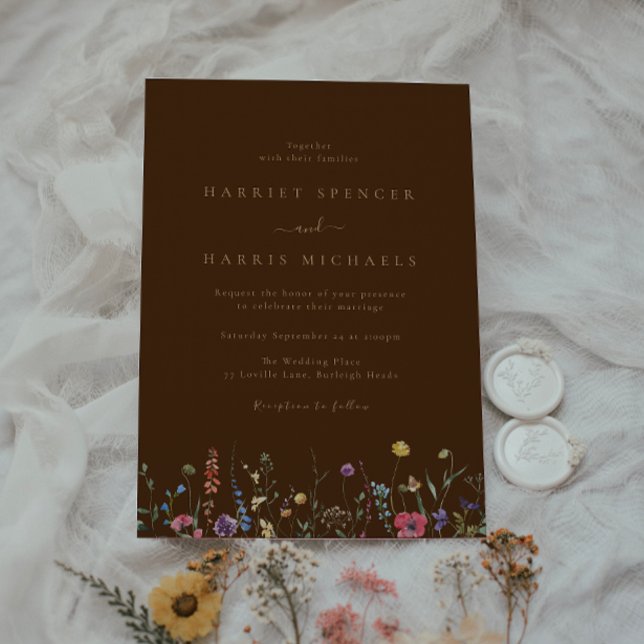 Boho Colorful Wildblume Wedding Einladung (Von Creator hochgeladen)