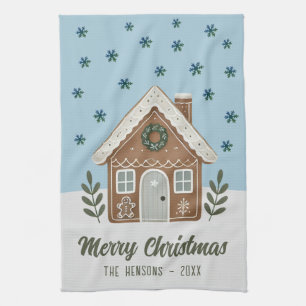 Boho Cookie House Snowflakes Familie Geschirrtuch