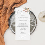 Boho Copper & Beige Blumenmenü Menükarte<br><div class="desc">Entdecken Sie Ihre Hochzeitsfeier oder Ihre Party Einladungen oder Themenabende mit Ihren schönen Boho Kupfer & Beige Blumenmenüs.</div>