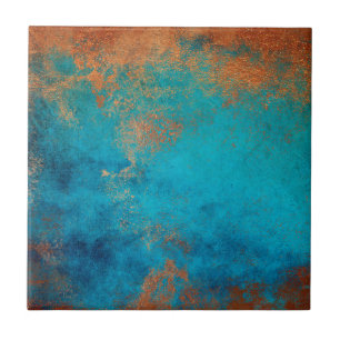 Boho Copper Blue Rustic Fliese