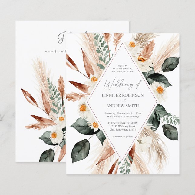 Boho Copper Pampas Grass Wedding (Vorne/Hinten)