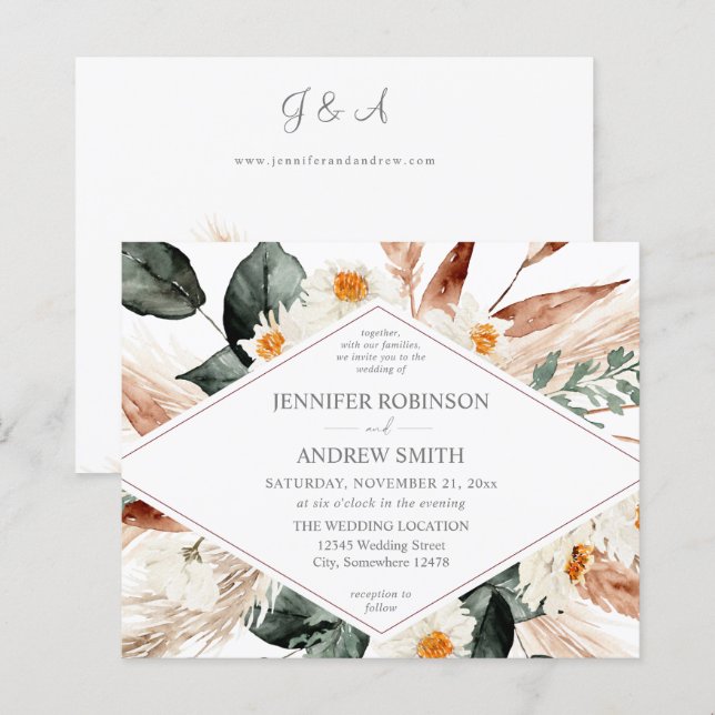 Boho Copper Pampas Grass Wedding 2 (Vorne/Hinten)