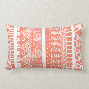 Boho Coral Aztec Lendenkissen