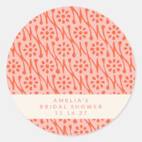 Boho Coral Orange Botanische Blume Brautparty