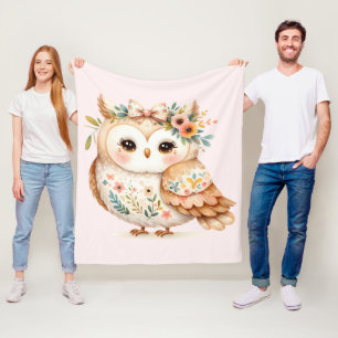 Boho Cottagecore Blütenbauernhof Fleecedecke