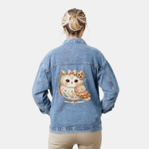Boho Cottagecore Blütenbauernhof Jeansjacke