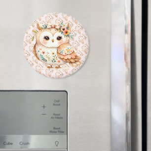 Boho-Cottagecore-Eule-Floral-Farmcore-Charm Magnet