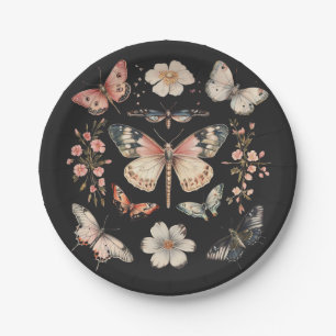 Boho Cottagecore Monarch Butterfly Pappteller