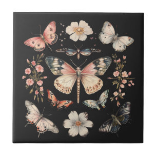 Boho Cottagecore Monarch Schmetterling Fliese