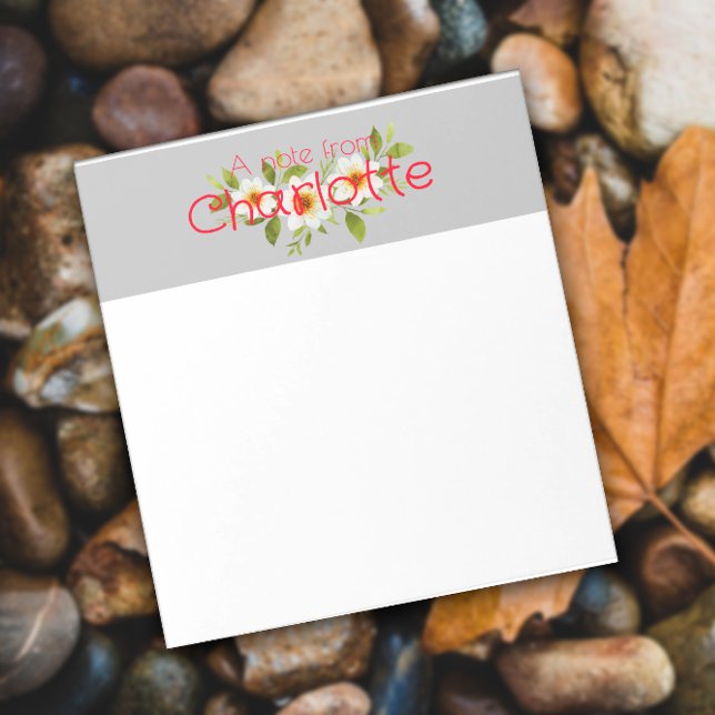 Boho Country Floral daisy Aquarell grau Notizblock (Von Creator hochgeladen)