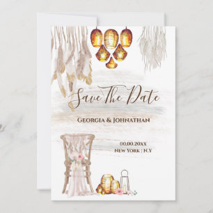 Boho Country Makrame Lichter fether Laterne Save The Date