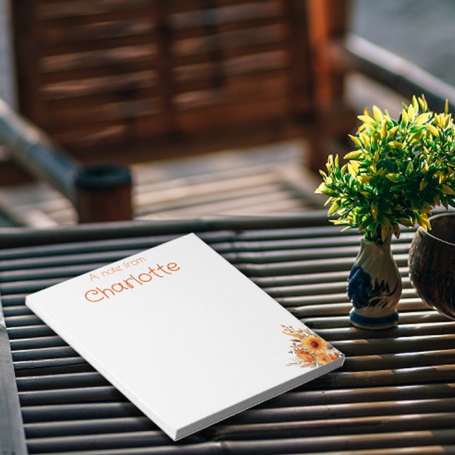 Boho Country Vintage gelbe Wildblume Aquarell Notizblock (Von Creator hochgeladen)