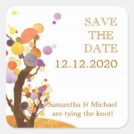 Boho Country Wedding Save the Date Quadratischer Aufkleber