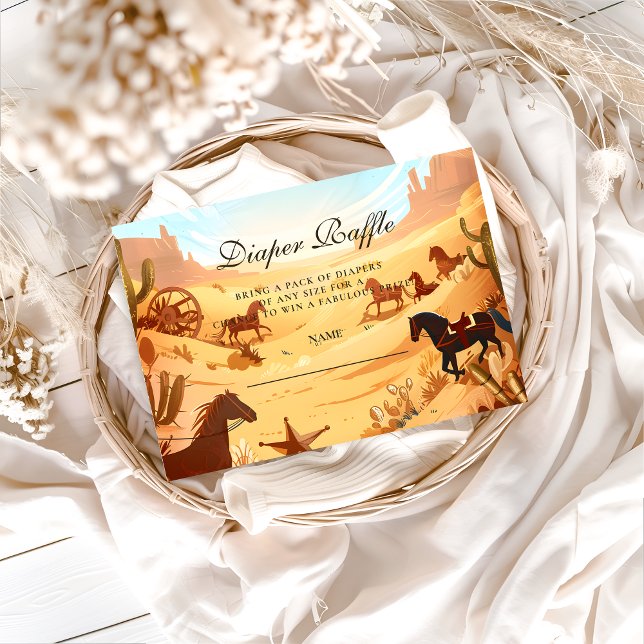 Boho Country Western Windel-Raffle Begleitkarte (Von Creator hochgeladen)