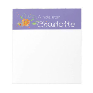 Boho Country Wildblume Aquarell liliac Notizblock