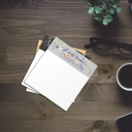 Boho Country Wildblume Aquarellfarbe graue Notepad Notizblock