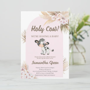 Boho Cow Baby Shower Einladung