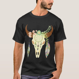 Boho Cow Skull Dreamcatcher - T-Shirt