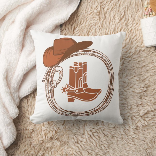 Boho Cowboy Boots Western Kissen (Decke)