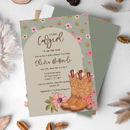 Boho Cowgirl Blume Boots Western Baby Dusche Einladung