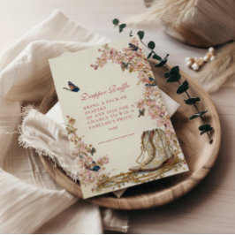 Boho Cowgirl Boots Diapper Raffle Begleitkarte