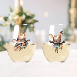 Boho Cowgirl Social Club Stemless Wine Glasses Weinglas Ohne Stiel