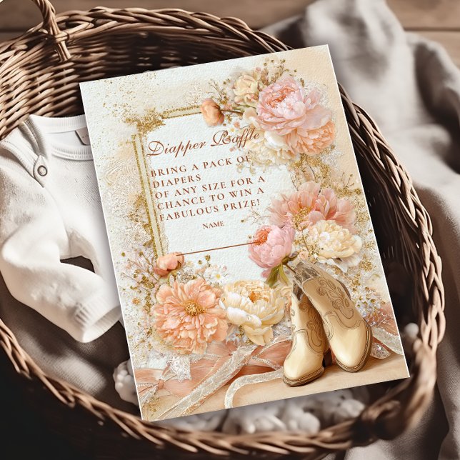 Boho Cowgirl Western Diapper Raffle Begleitkarte (Von Creator hochgeladen)