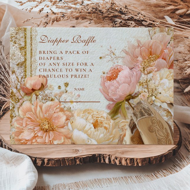 Boho Cowgirl Western Diapper Raffle Begleitkarte (Von Creator hochgeladen)