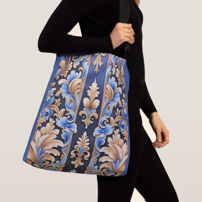 Boho Cowgirl Western Floral Damask Tragetaschen Mit Langen Trägern (Von Nahem)