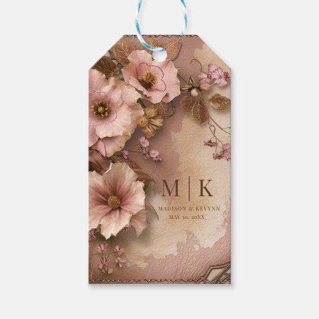 Boho Cowgirl Western Florals Wedkins Geschenkanhänger (Vorderseite)