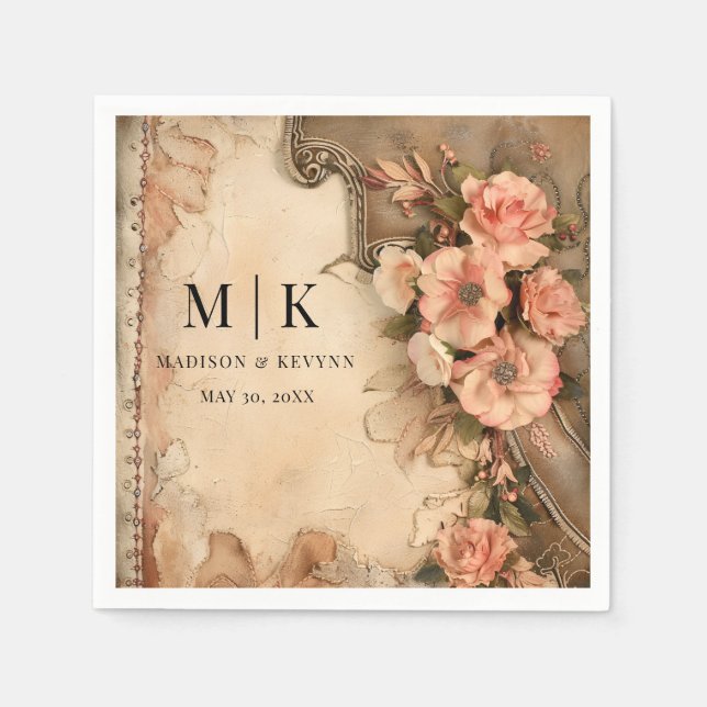 Boho Cowgirl Western Florals Wedkins Serviette (Vorderseite)