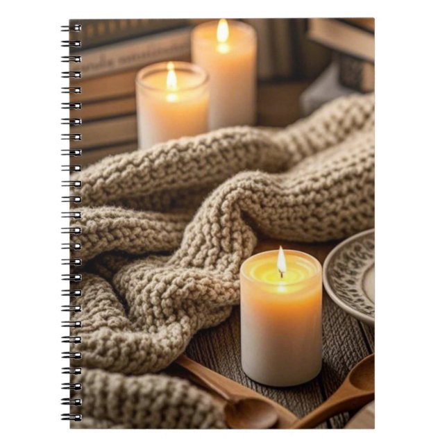 Boho Cozy Warm Kerzenlicht Notizblock (Vorderseite)