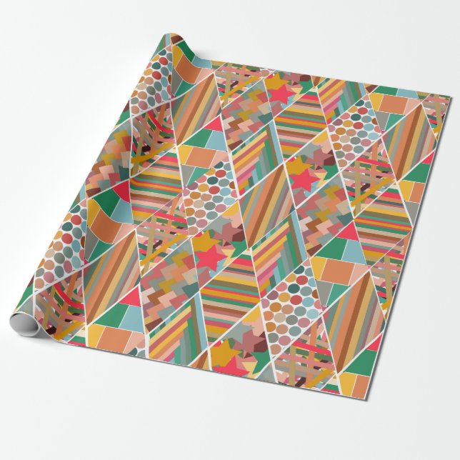 Boho Crazy Quilt Geschenkpapier (Ungerollt)