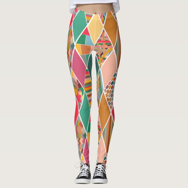 Boho Crazy Quilt Leggings (Vorderseite)