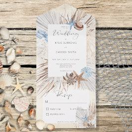Boho Cream Beach Rustikal Kein Abendessen All In One Einladung