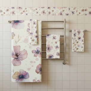 Boho Cream Blush Watercolor Wildflower Fliese