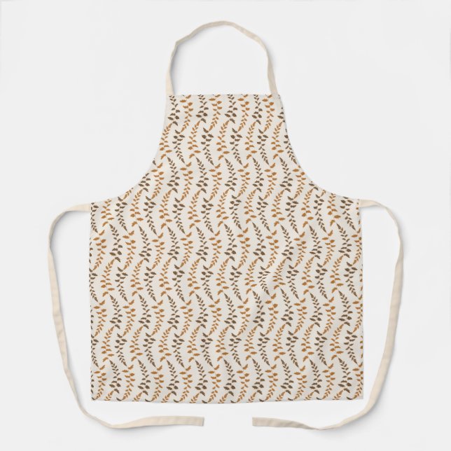 Boho Cream Fern Strings - nahtloses Muster. Schürze (Vorderseite)