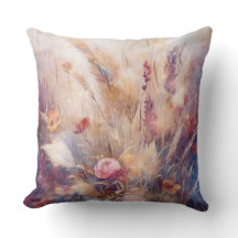 Boho Cream Red Pink Floral Feathers