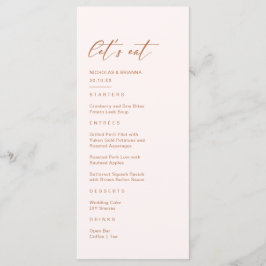 Boho Cream und Burnt Orange Wedding Menükarte