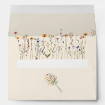 Boho Cream Wildblume Envelope