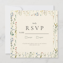 Boho Cream Wildblume RSVP-Karte