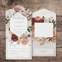 Boho Creme Burgunder Herbst Floral Nein Abendessen